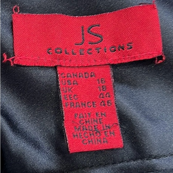 ❤️JS Collections Black & Rose Print Pleated Skirt Size 16 EUC🖤 - Picture 7 of 11